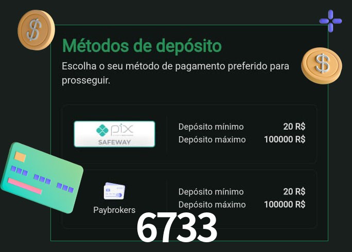 O cassino 6733 oferece uma grande variedade de métodos de pagamento